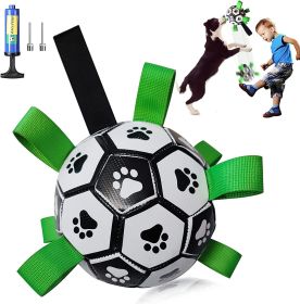 Dog Football Interactive Toy, Dog Ball, Durable For Large And Medium-sized Dogs, With Grab Ring, Christmas Dog Water Toy, Tug Of War Dog Toy